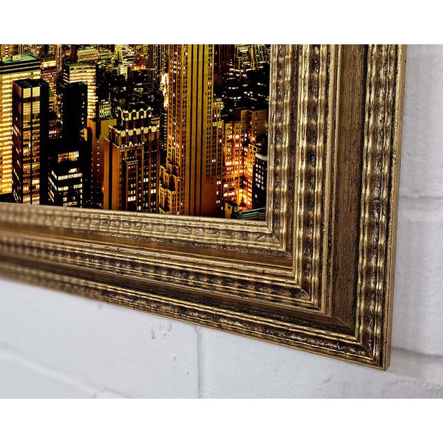 New York City Ochre Framed Print Ebern Designs Size: 84.1cm H x 118.9cm W x 3cm D, Format: Black/Walnut Framed Paper on Productcaster.