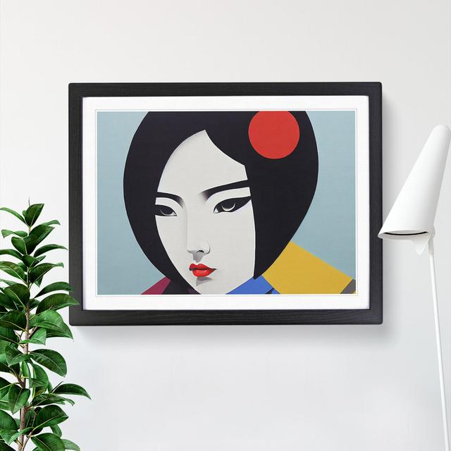 An Abstract Geisha - Single Picture Frame Print Marlow Home Co. Frame Option: Black, Size: 46cm H x 64cm W x 2cm D on Productcaster.