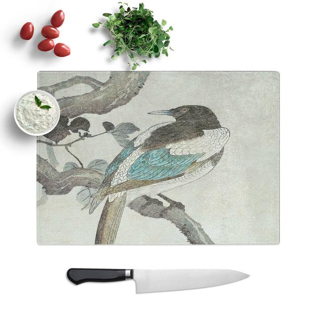 Glass Magpie On A Tree Branch by Ohara Koson Chopping Board East Urban Home Size: 39 cm W x 28.5 cm L on Productcaster.