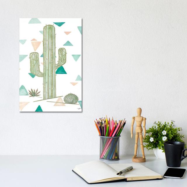 Desert Cactus by Nola James - Wrapped Canvas Painting World Menagerie Size: 30.48cm H x 20.32cm W x 1.91cm D on Productcaster.