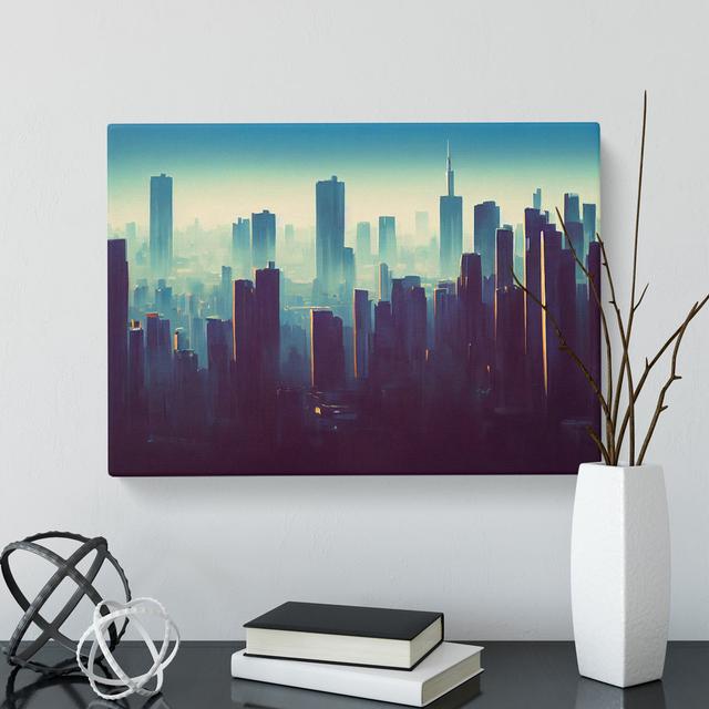 Decorated City Skyline Architecture - Wrapped Canvas Print 17 Stories Size: 40cm H x 60cm W x 3cm D on Productcaster.