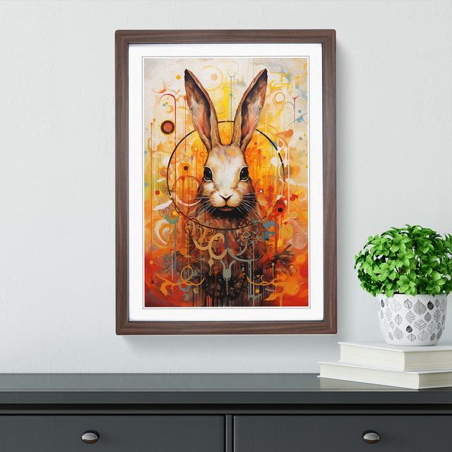 Rabbit Action - Single Picture Frame Print on Wood Brambly Cottage Size: 34cm H x 25cm W x 2cm D, Format: Walnut Framed on Productcaster.