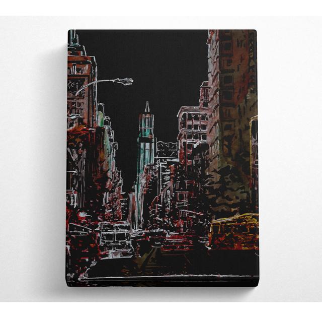 NYC Streets Psychedelic - Wrapped Canvas Art Prints Latitude Run Size: 121.9cm H x 81cm W x 10cm D on Productcaster.