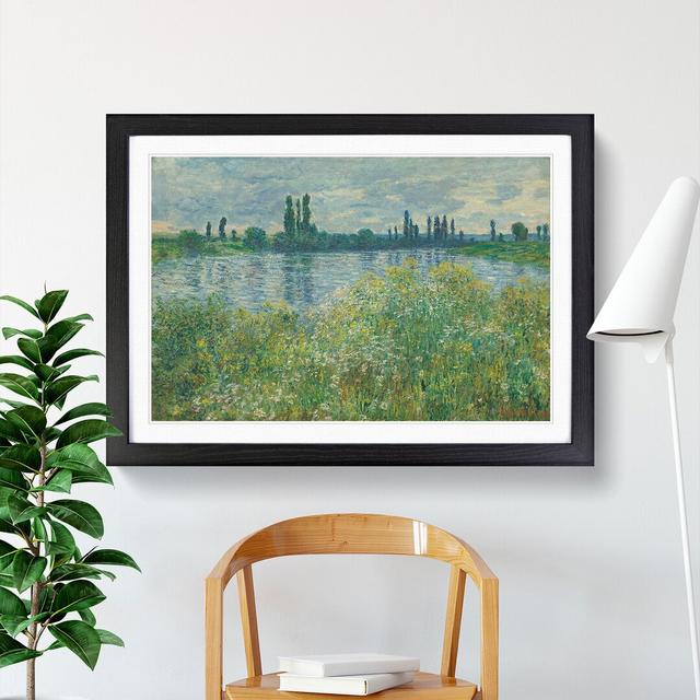 Banks of the Seine by Claude Monet - Picture Frame Painting East Urban Home Size: 48cm H x 65cm W x 2cm D, Frame Option: Black Framed on Productcaster.