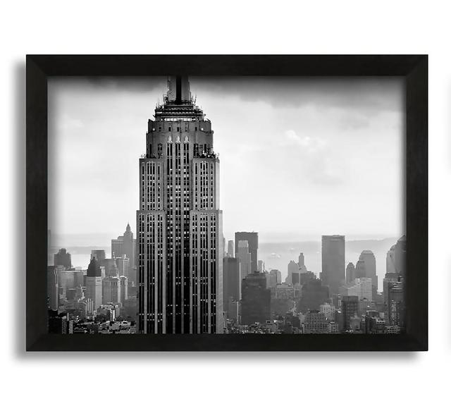 New York City Empire State B N W Skies - Picture Frame Photograph in Canvas Brayden Studio Size: 42cm H x 60cm W x 10cm D on Productcaster.