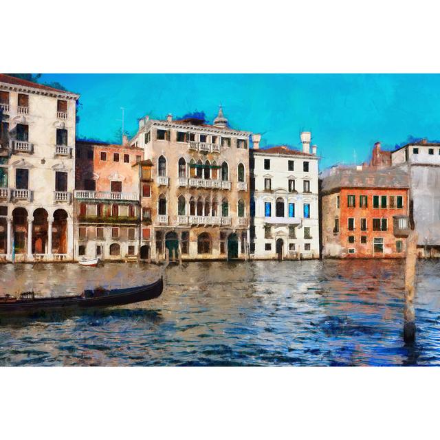 Painted European Buildings on Water - Wrapped Canvas Art Prints Breakwater Bay Size: 20cm H x 30cm W x 3.8cm D on Productcaster.