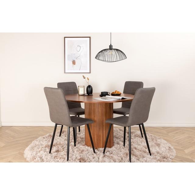 Danykah 4 - Person Dining Set Ebern Designs Colour: Walnut on Productcaster.