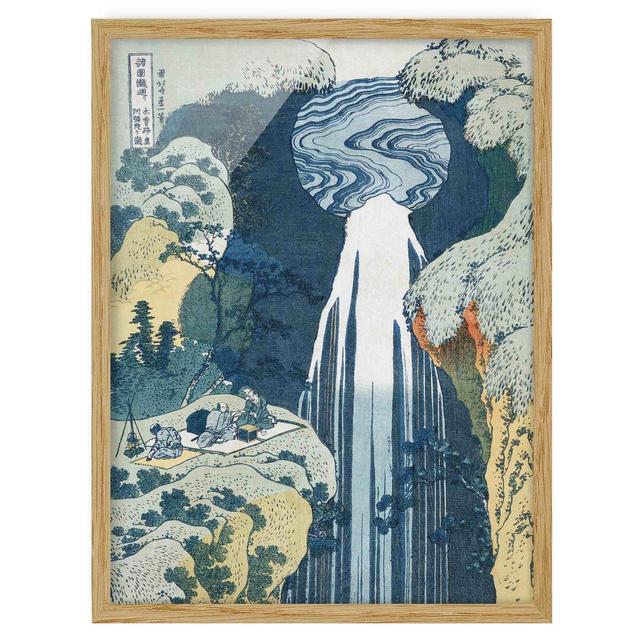 The Waterfall of Amida by Katsushika Hokusai - Picture Frame Painting Rosalind Wheeler Frame Option: Brown Framed, Size: 55cm H x 40cm W x 2cm D on Productcaster.