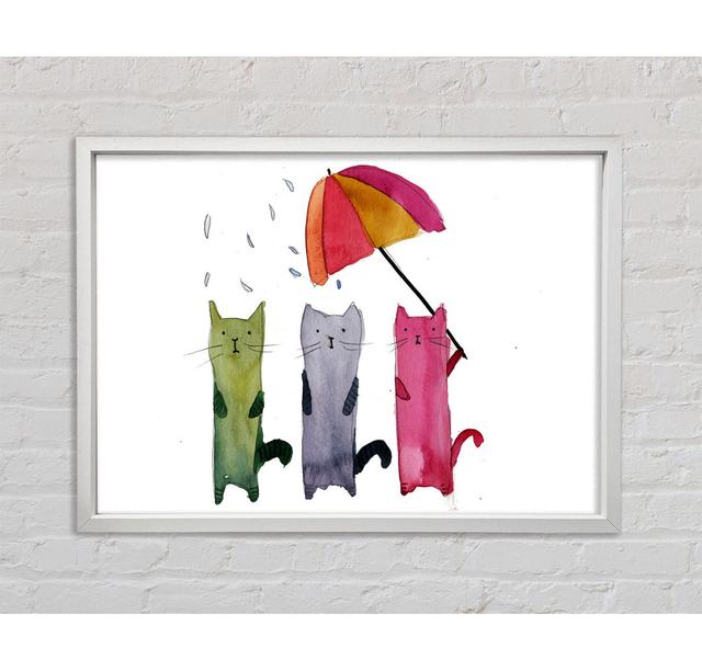 Umbrella Cats - Print Bright Star Size: 59.7cm H x 84.1cm W x 3.3cm D on Productcaster.