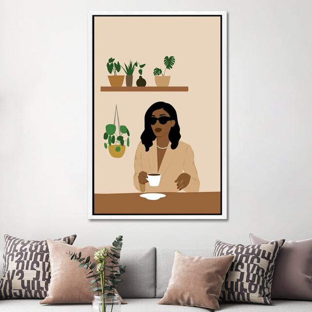 Coffee Lover Art Ivy Bronx Size: 152.4cm H x 101.6cm W x 3.81cm D, Format: White Floated Frame on Productcaster.