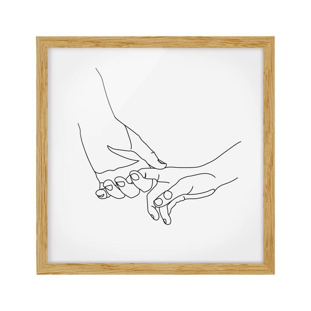 Tender Hands Line Art - Picture Frame Graphic Art Metro Lane Size: 70cm H x 70cm W x 2cm D, Matte Colour: No Matte, Format: Brown on Productcaster.