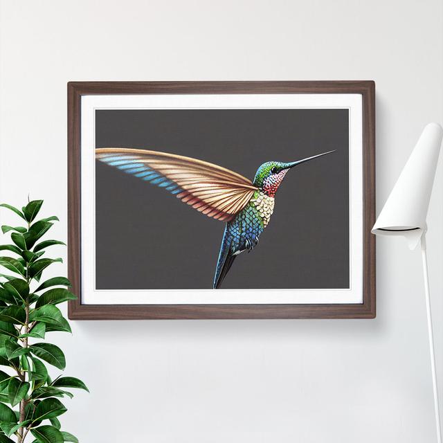 XH1022-7653X Seductive Hummingbird - Single Picture Frame Print 17 Stories Size: 25cm H x 34cm W x 2cm D, Frame Colour: Walnut on Productcaster.