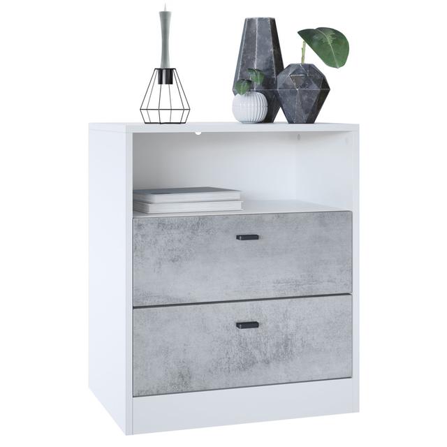 Berenices 2 Drawer 91Cm W Chest Of Drawers Ivy Bronx Colour: Matt White/Concrete Oxide on Productcaster.