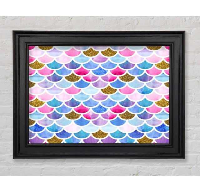 Mermaid Scales Framed Print Ivy Bronx Size: 59.7cm H x 84.1cm W x 8cm D on Productcaster.