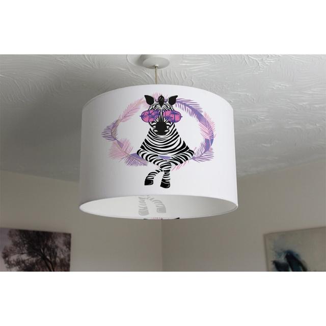 Zebra Cotton Drum Lamp Shade Maturi Size: 25cm H x 40cm W x 40cm D on Productcaster.