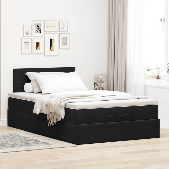 Vidaxl Ottoman-Bett Mit Matratze Schwarz 120X190 Cm Samt Perspections Farbe: Schwarz Samt, Größe: 120 x 190 cm on Productcaster.