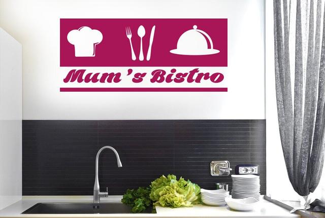 Mum Bistro Kitchen Sign Wall Sticker Happy Larry Colour: Burgundy, Size: Medium on Productcaster.