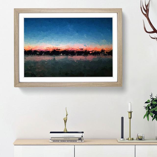 Fuchsia Sky Above the Mountains in Abstract - Picture Frame Graphic Art Print East Urban Home Frame Option: Oak Framed, Size: 48cm H x 65cm W x 2cm D on Productcaster.