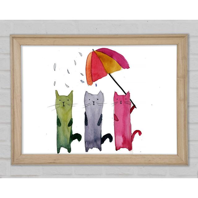 Umbrella Cats - Einzelne Bilderrahmen Kunstdrucke Bright Star Größe: 59,7 cm H x 84,1 cm B on Productcaster.