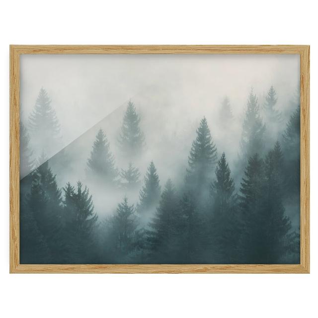 Coniferous Forest in the Mist - Picture Frame Graphic Art Union Rustic Frame Option: Brown Framed on Productcaster.