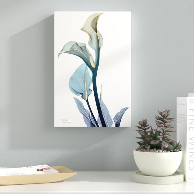 Gold Splash Calla Lilly - Wrapped Canvas Graphic Art Print East Urban Home Size: 61cm H x 41cm W x 4cm D on Productcaster.