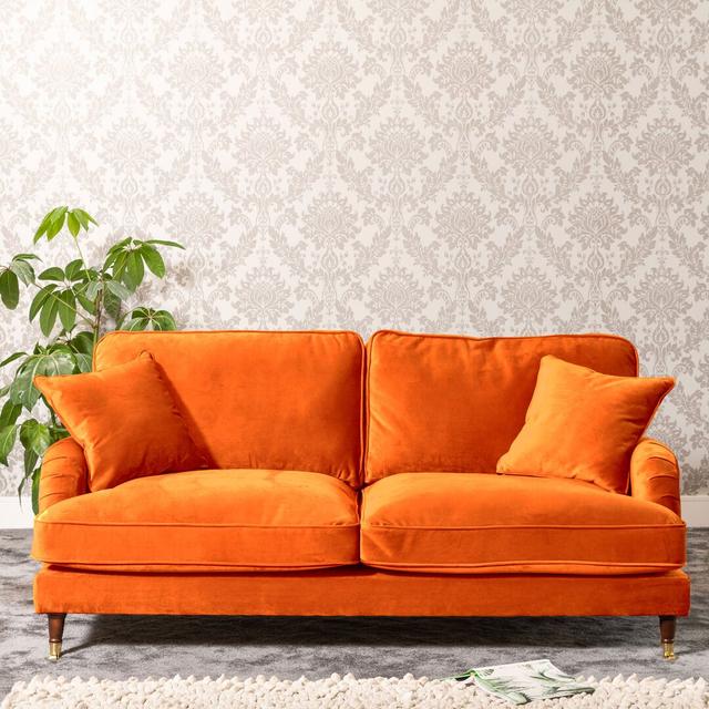 Fabiola 3 Seater Sofa Hykkon Colour: Orange on Productcaster.