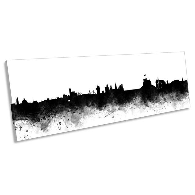 Cardiff Abstract City Skyline - Wrapped Canvas Panoramic Print 17 Stories Size: 45.72cm H x 137.16cm W on Productcaster.