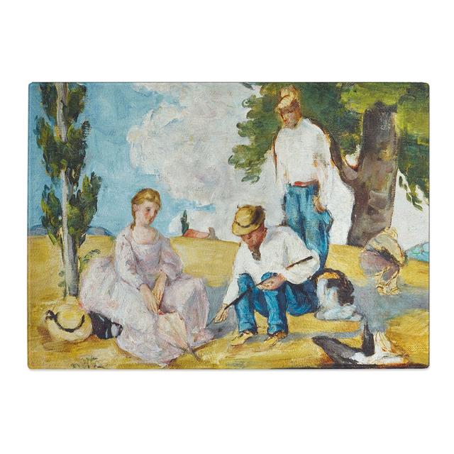 Picnic on a Riverbank by Paul Cezanne Chopping Board East Urban Home Size: 0.4cm H x 28.5cm W x 39cm L on Productcaster.