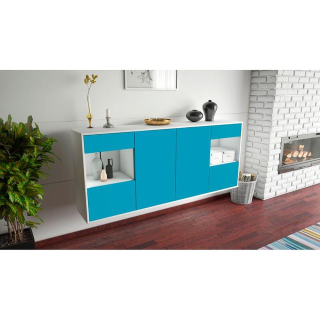 Thirsk Sideboard Brayden Studio Colour (Body/Front): White Mat/Turquoise on Productcaster.