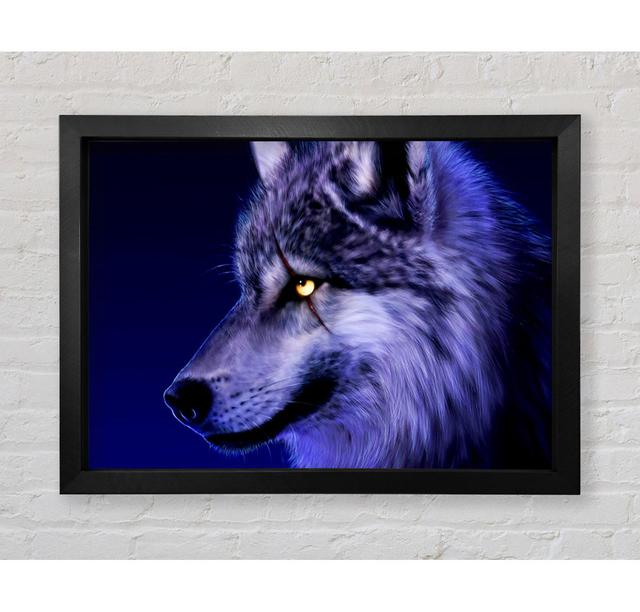 Blue Wolf Eye - Single Picture Frame Art Prints Union Rustic Size: 84.1cm H x 118.9cm W x 3.4cm D on Productcaster.