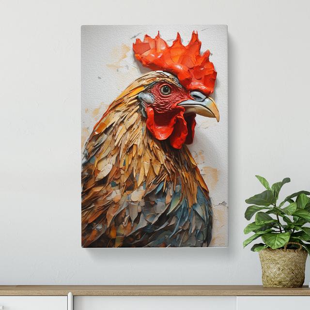 Chicken Hard Edge - No Frame Print Brambly Cottage Size: 60cm H x 40cm W x 3cm D on Productcaster.