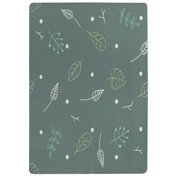 Hoskins Hand Drawn Leaves Designer Shaggy Green Rug East Urban Home Rug Size: Rectangle 60 x 110cm on Productcaster.