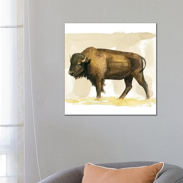 Bison Aquarell Skizze II Natur Pur Format: Kein Rahmen, Größe: 66,04 cm H x 66,04 cm B x 1,905 cm T on Productcaster.