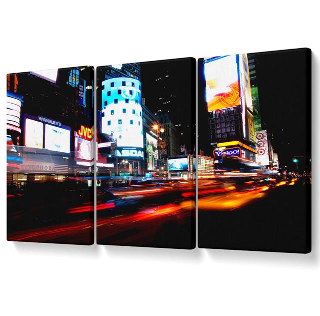 New York City Night Lights - 3 Piece Wrapped Canvas Graphic Art Brayden Studio Size: 121.9cm H x 243.8cm W on Productcaster.