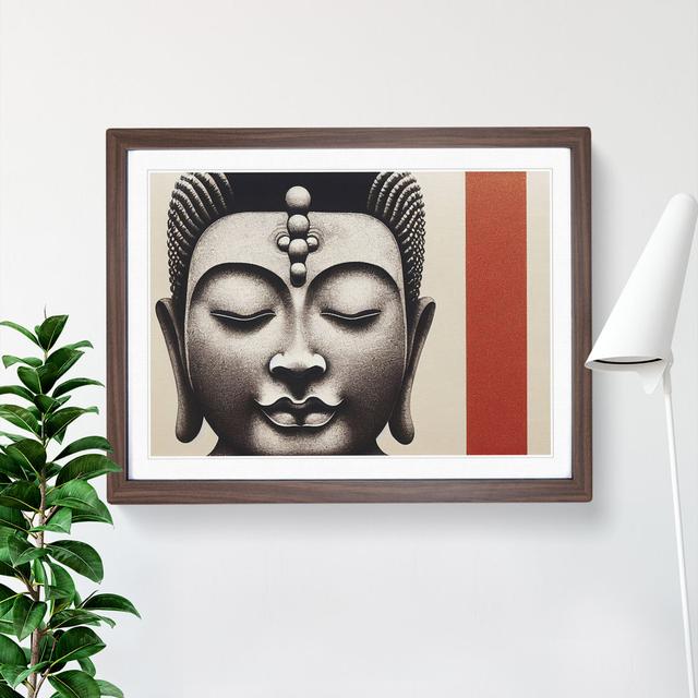 Vintage Buddha - Picture Frame Graphic Art Latitude Vive Size: 25cm H x 34cm W x 2cm D, Frame Colour: Walnut on Productcaster.