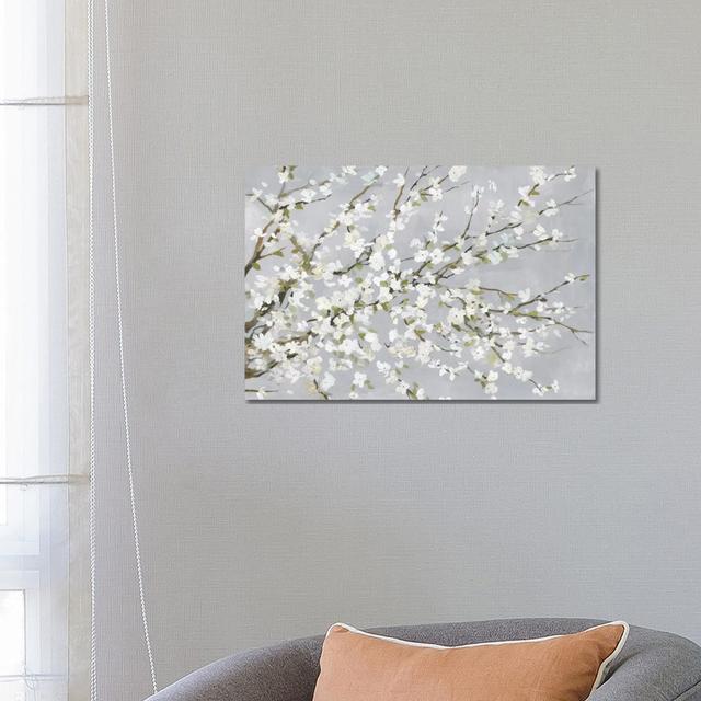 White Blossoms by Asia Jensen - Wrapped Canvas Painting ClassicLiving Size: 45.72cm H x 66.04cm W x 3.81cm D on Productcaster.