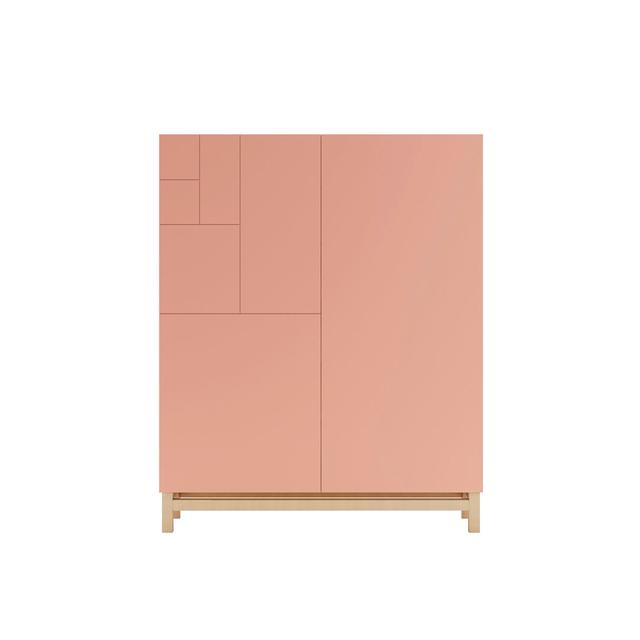 18 Pair Shoe Storage Cabinet Rebrilliant Finish: Pink/Light Oak on Productcaster.