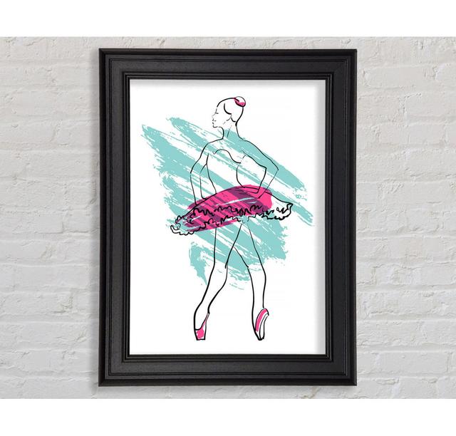 Blue Pink Ballerina 1 Framed Print Mercer41 Size: 59.7cm H x 84.1cm W on Productcaster.