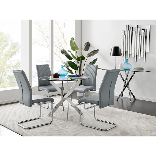 Chowchilla 4 - Person Dining Set Canora Grey Colour (Chair): Elephant Grey on Productcaster.