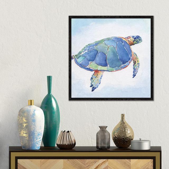 Galapagos Sea Turtle I by Tava Studios - Gallery-Wrapped Canvas Giclée on Canvas 17 Stories Size: 45.72cm H x 45.72cm W x 3.81cm D, Format: Black Fram on Productcaster.