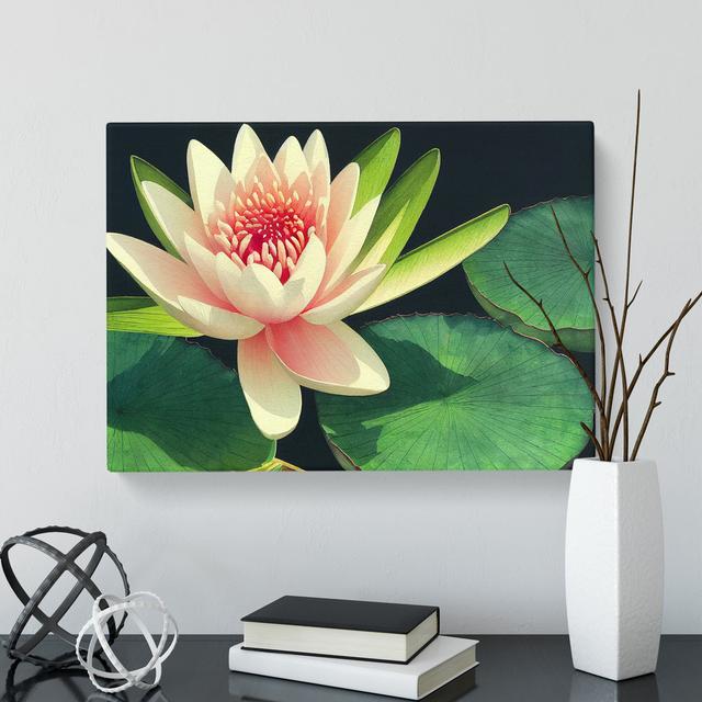 Watercolour Water Lily Flower Vol.1 - Wrapped Canvas Painting ClassicLiving Size: 35cm H x 50cm W x 3cm D on Productcaster.