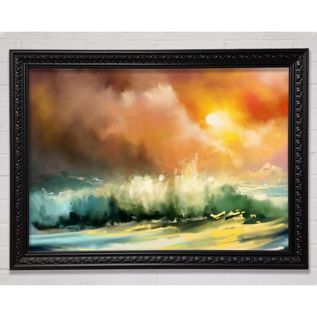 Raging Ocean Skies Framed Print Wall Art House of Hampton Format: Black Framed Paper, Size: 21cm H x 29.7cm W x 3cm D on Productcaster.