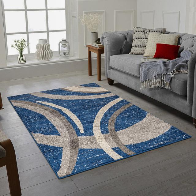 Acord Machine Woven Navy/Grey Rug Metro Lane Rug Size: Rectangle 200 x 290cm on Productcaster.