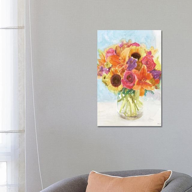 Vase With Flowers I by Stellar Design Studio - Wrapped Canvas Gallery-Wrapped Canvas Giclée Brambly Cottage Size: 66.04cm H x 45.72cm W x 3.81cm D on Productcaster.