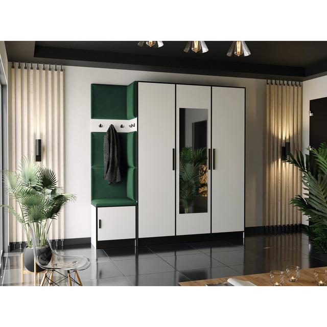 Tahana 2 Piece Hallway Set Ebern Designs Colour: White/Green on Productcaster.