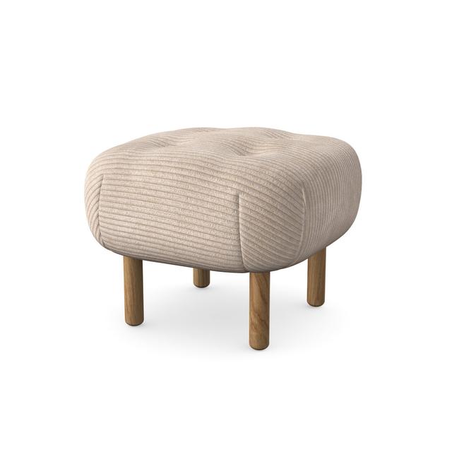 Ravinia 54cm Wide Tufted Square Solid Colour Footstool Ottoman Mikado Living Upholstery Colour: Almond on Productcaster.