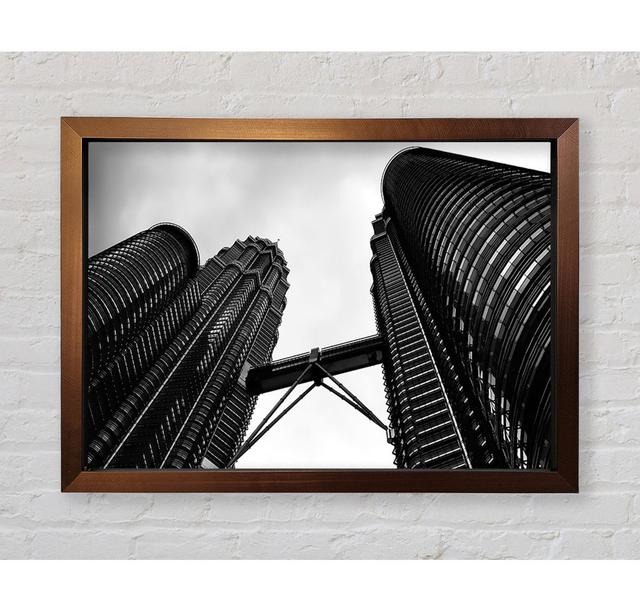 Petronas Towers Kuala Lumpur B N W - Einzelne Bilderrahmen Kunstdrucke Ebern Designs Größe: 100 cm H x 141,4 cm B x 3,4 cm T on Productcaster.