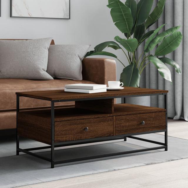 Hartnell Coffee Table with Storage Borough Wharf Colour: Brown Oak on Productcaster.