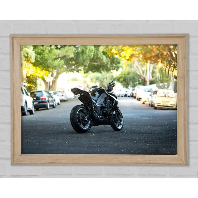 Motorbike on the Street - Single Picture Frame Art Prints Ebern Designs Size: 42cm H x 59.7cm W x 1.5cm D on Productcaster.