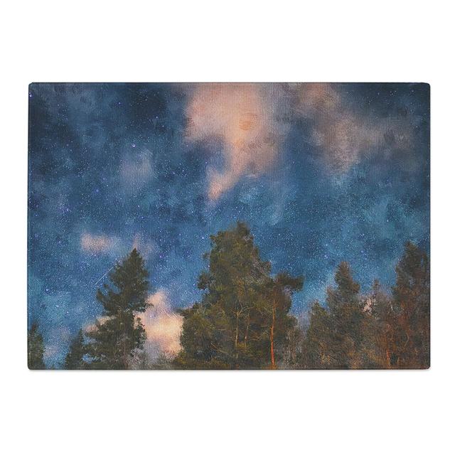 Starry Night Forest Chopping Board East Urban Home Size: 0.4cm H x 28.5cm W x 39cm L on Productcaster.